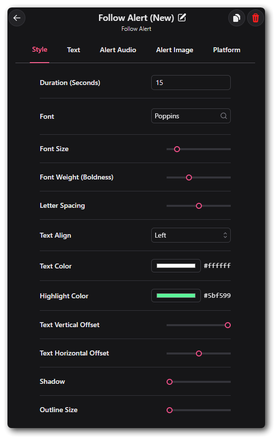 Customization options